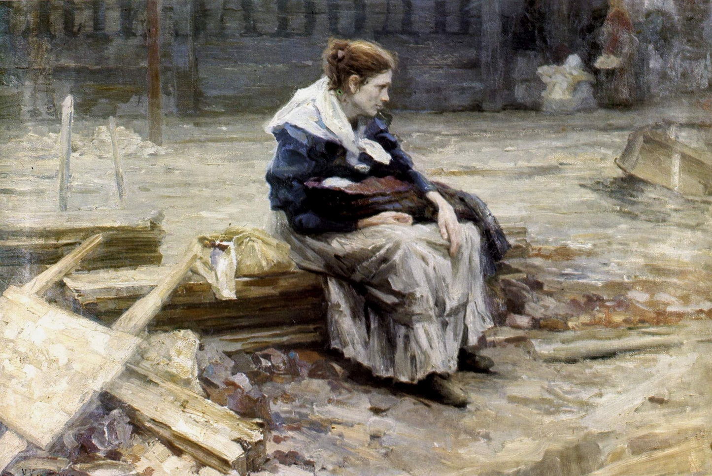 Worker's Wife by Nikolai Alekseevich Kasatkin,A3(16x12")Poster