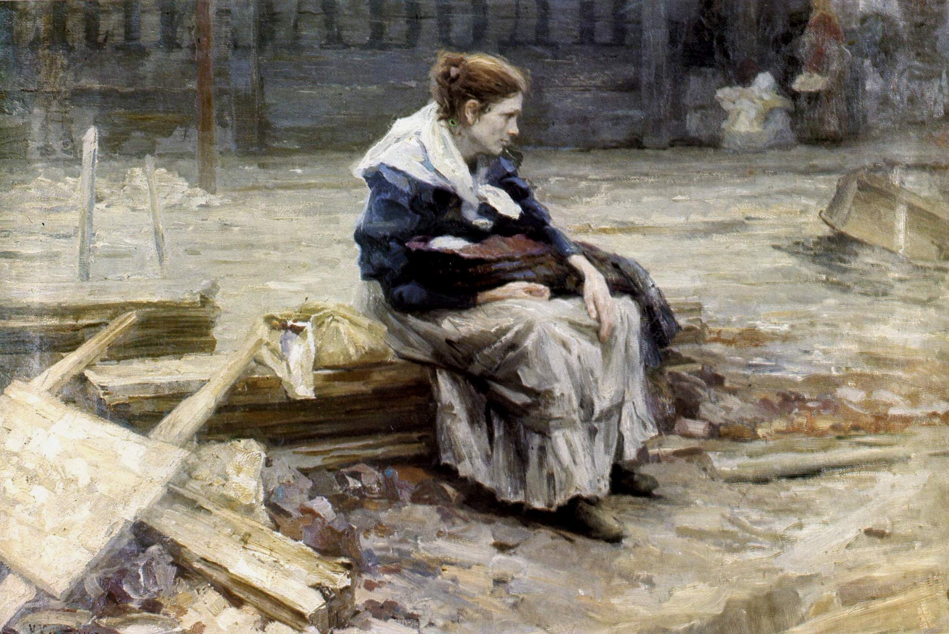 Worker's Wife by Nikolai Alekseevich Kasatkin,A3(16x12")Poster