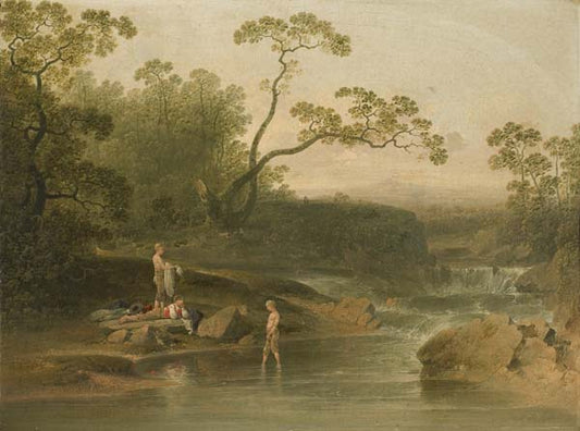 Old Swimming Hole, vintage artwork by Joshua Shaw, 12x8" (A4) Poster