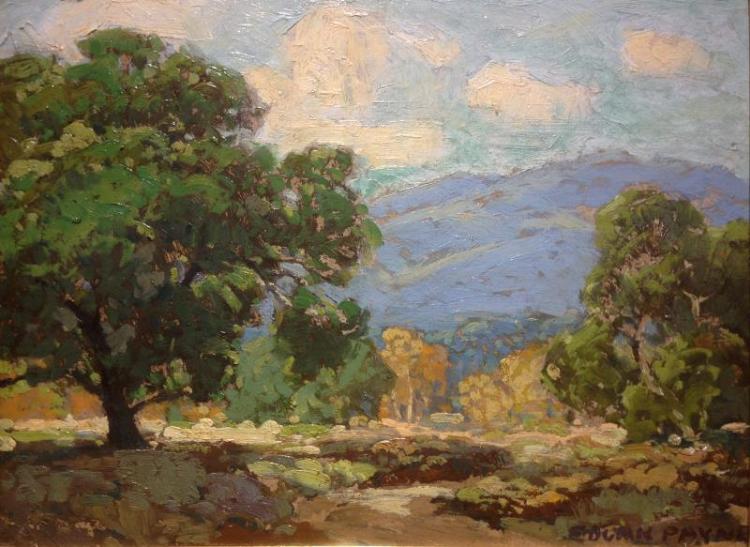 Arroyo Seco Vistas - near Pasadena, vintage artwork by Edgar Alwyn Payne, 12x8" (A4) Poster