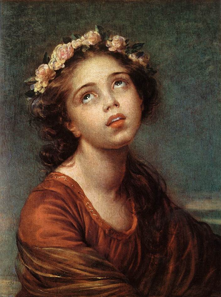 The Daughter's Portrait, vintage artwork by Élisabeth Vigee-Lebrun, 12x8" (A4) Poster