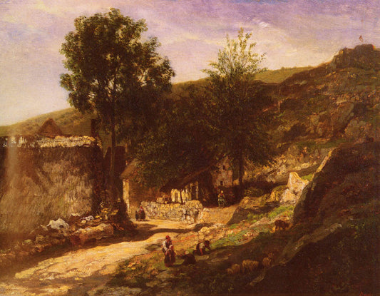 Entry to a Village, vintage artwork by Charles-François Daubigny, A3 (16x12") Poster Print