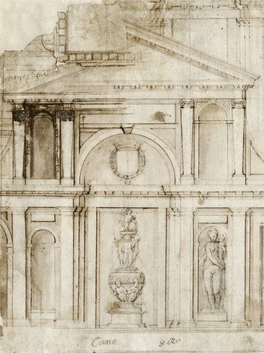 Project of a Temple, vintage artwork by Alonso Cano, 12x8" (A4) Poster