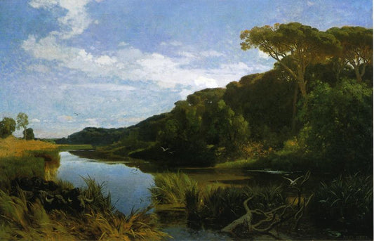 A Pine Forest at Castel Fusano, vintage artwork by Jules Didier, 12x8" (A4) Poster