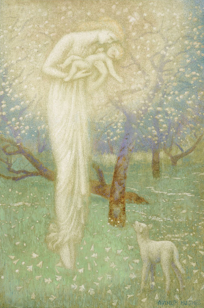 The lamb who made thee, vintage artwork by Arthur Hughes, 12x8" (A4) Poster