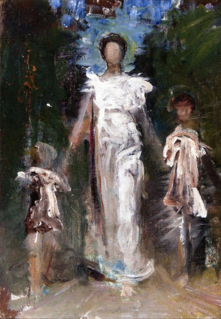 A Virgin (study), vintage artwork by Abbott Handerson Thayer, 12x8" (A4) Poster