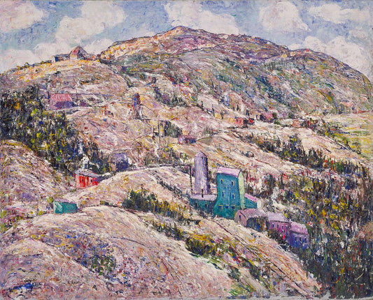 Gold Mining, Cripple Creek, vintage artwork by Ernest Lawson, 12x8" (A4) Poster