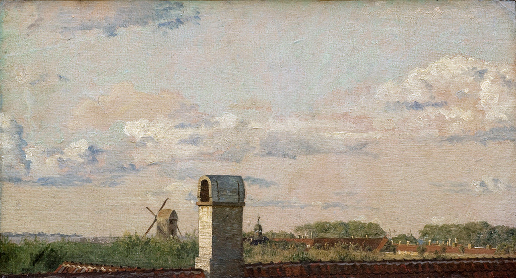 View from a Window in Toldbodvej Looking towards the Citadel in Copenhagen, vintage artwork by Christen Købke, A3 (16x12") Poster Print