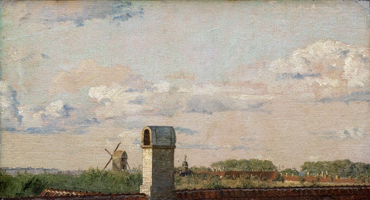 View from a Window in Toldbodvej Looking towards the Citadel in Copenhagen, vintage artwork by Christen Købke, A3 (16x12") Poster Print