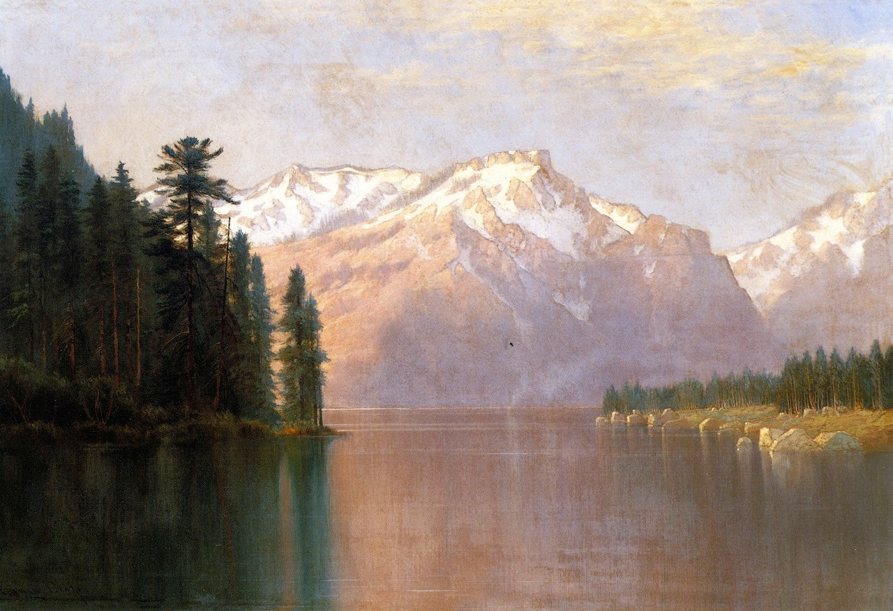 Donner Lake, California, vintage artwork by Edwin Deakin, 12x8" (A4) Poster