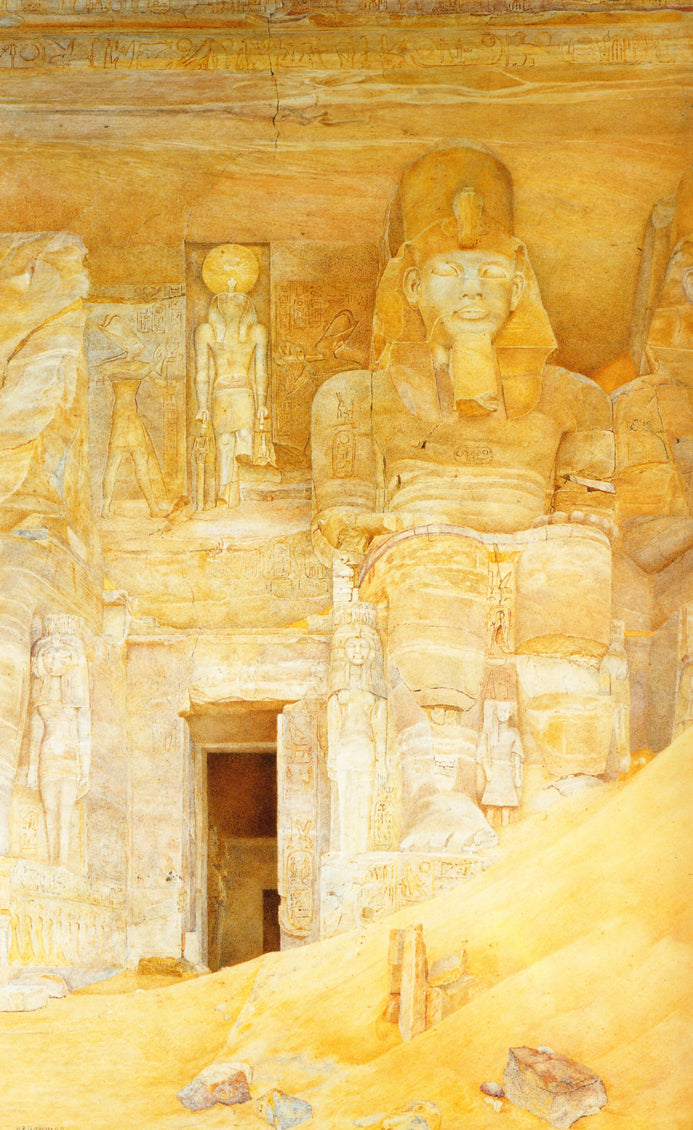 The Temple Door at Abu Simbel, vintage artwork by Henry Roderick Newman, 12x8" (A4) Poster