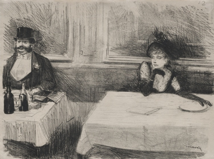 At the Restaurant by Jean-Louis Forain,A3(16x12")Poster