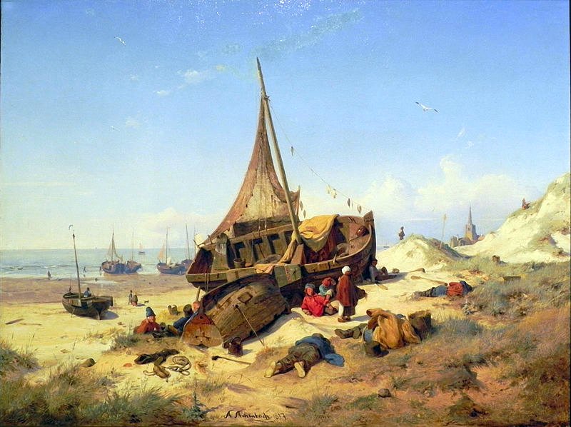 Ebbe, vintage artwork by Andreas Achenbach, A3 (16x12") Poster Print