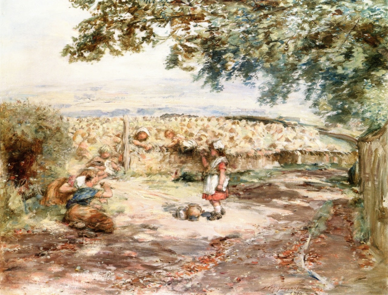 Autumn Sunshine in Sandy Dean, vintage artwork by William McTaggart, R.S.A., R.S.W., 12x8" (A4) Poster