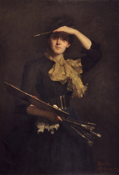 Self-portrait with palette by Therese Schwartze,A3(16x12")Poster