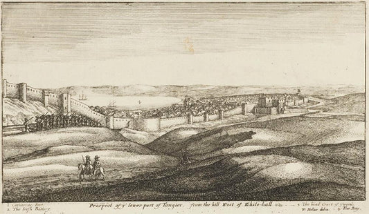 Prospect of the Lower Part of Tangier, vintage artwork by Václav Hollar, 12x8" (A4) Poster