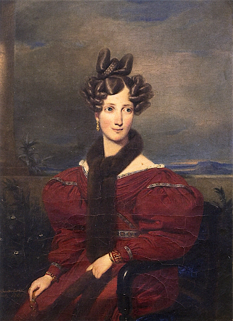 Grand Duchess Sophie of Baden with a Fur Stole, vintage artwork by Franz Xavier Winterhalter, A3 (16x12") Poster Print