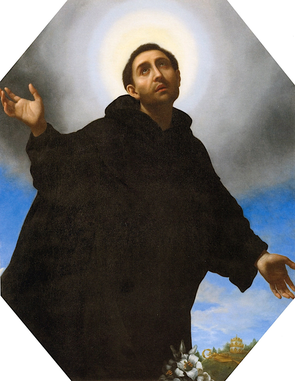 Saint Philip Benizi in Glory, vintage artwork by Carlo Dolci, 12x8" (A4) Poster