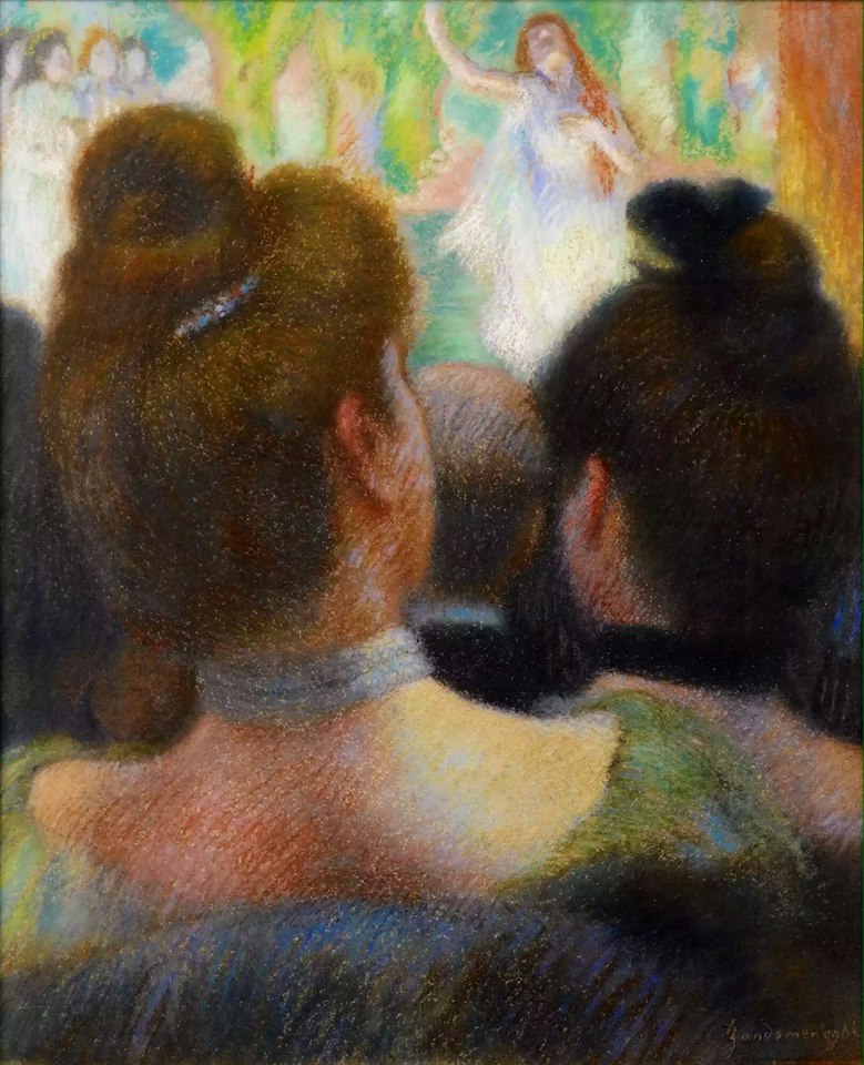 At the Theater, vintage artwork by Federico Zandomeneghi, 12x8" (A4) Poster