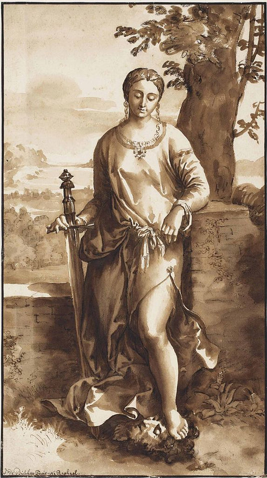 Judith with the Head of Holophernes, vintage artwork by Jan de Bisschop, 12x8" (A4) Poster