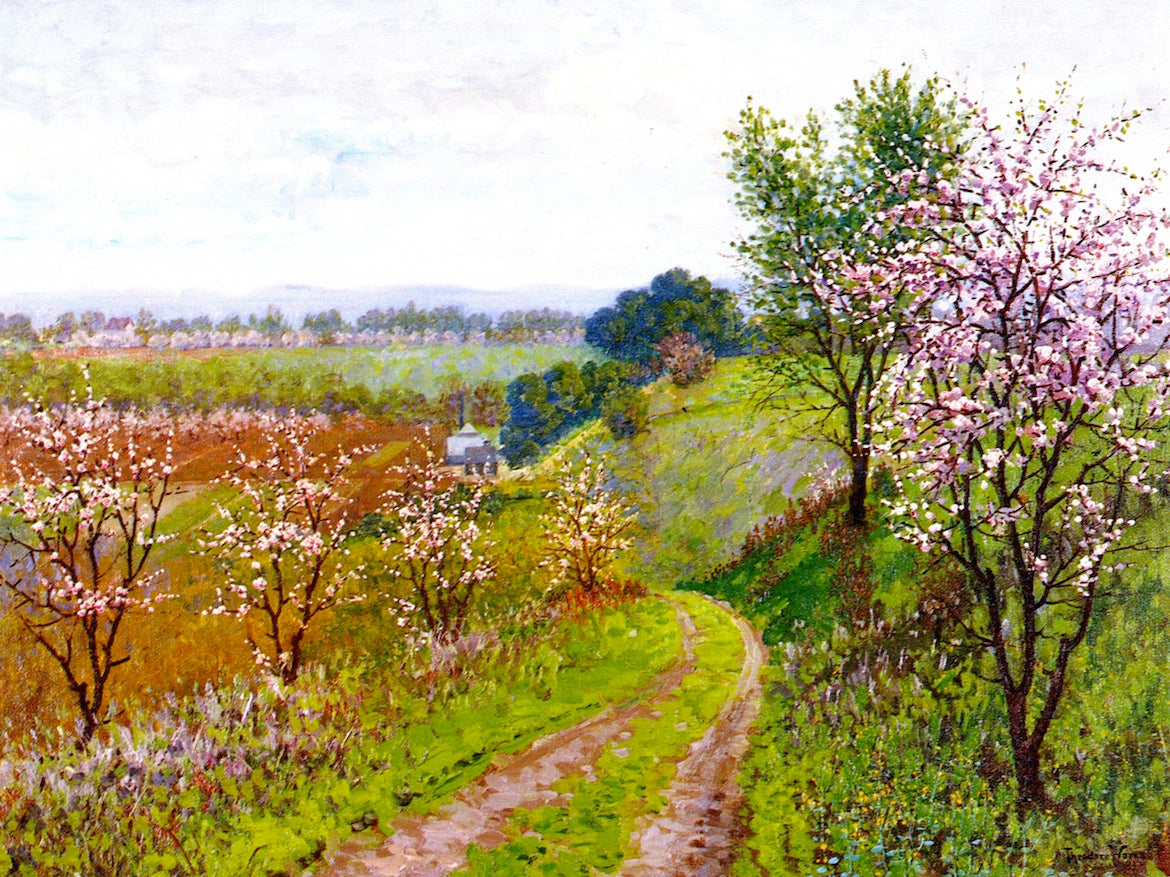 Road with Blossoming Trees by Theodore Wores,A3(16x12")Poster