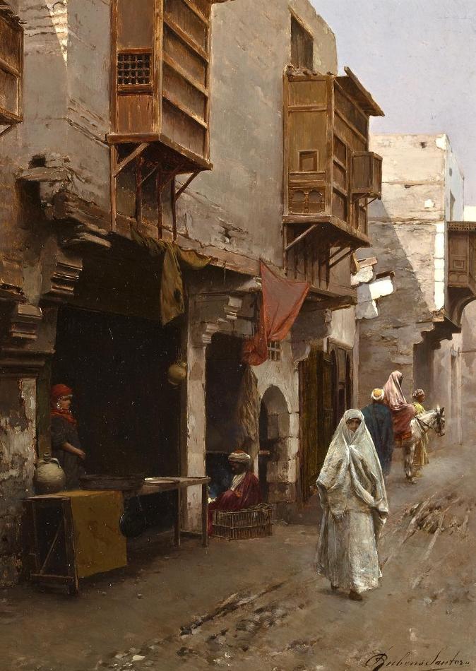 A Street in North Africa by Rubens Santoro,A3(16x12