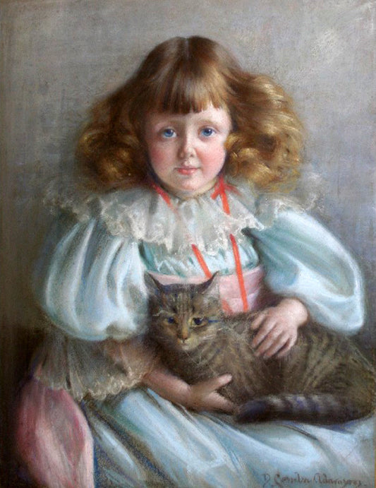 Portrait of Ada May Malcolm, vintage artwork by David Comba Adamson, 12x8" (A4) Poster