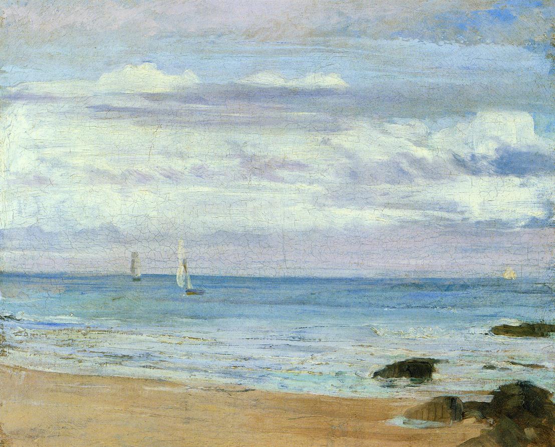 Blue and Silver: Trouville, vintage artwork by James Abbott McNeill Whistler, 12x8" (A4) Poster