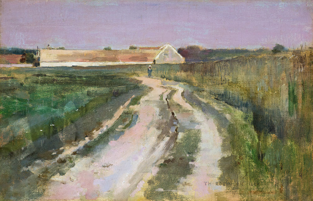 Farmer on a Country Road, vintage artwork by Theodore Robinson, 12x8" (A4) Poster