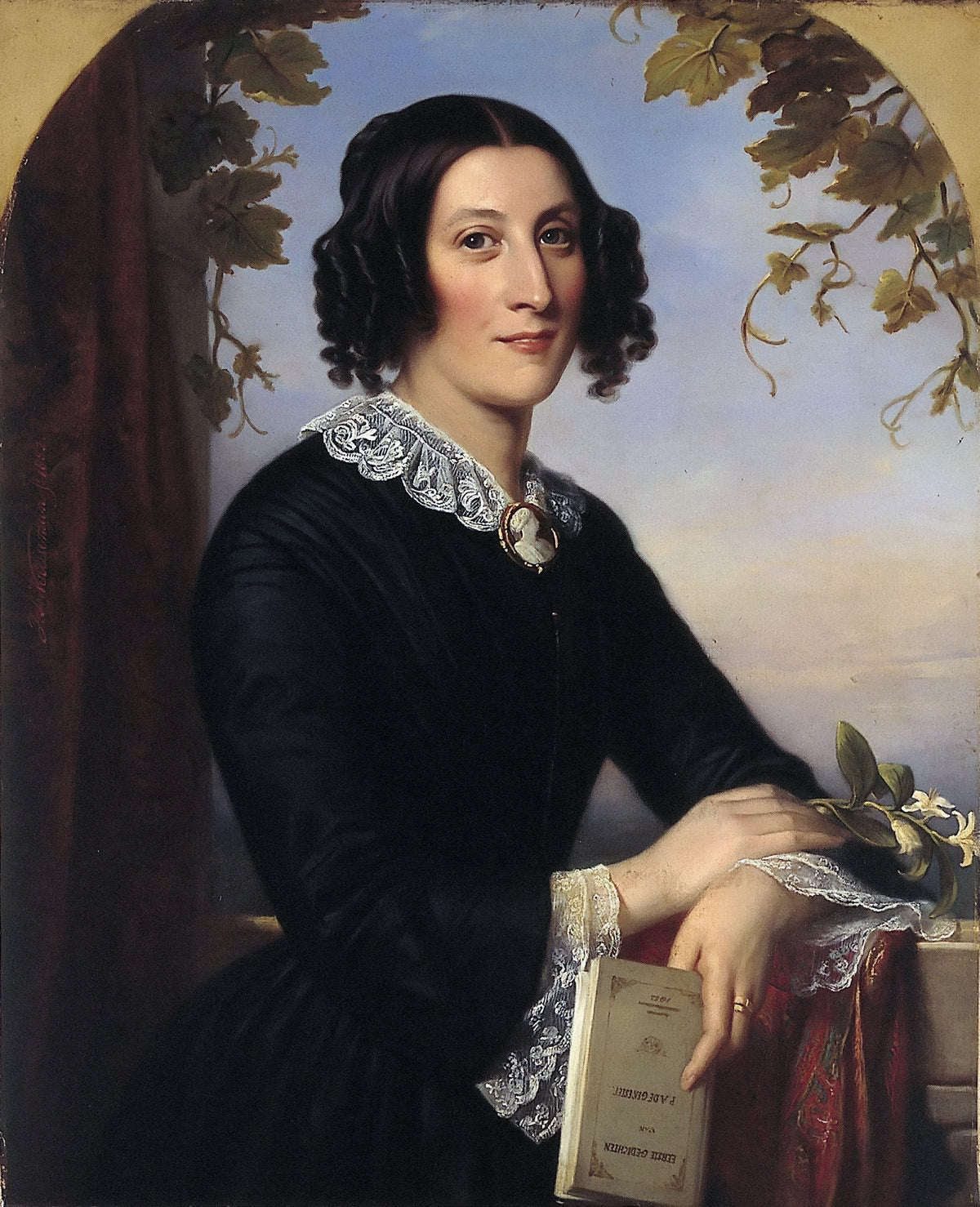 Portrait of Henriette Elisabeth Jacqueline Bienfait, vintage artwork by Jan Adam Kruseman, A3 (16x12") Poster Print