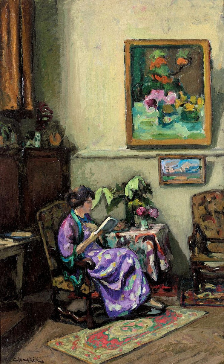 Madame Challié Reading by Jean-Laurent Challié,16x12(A3) Poster