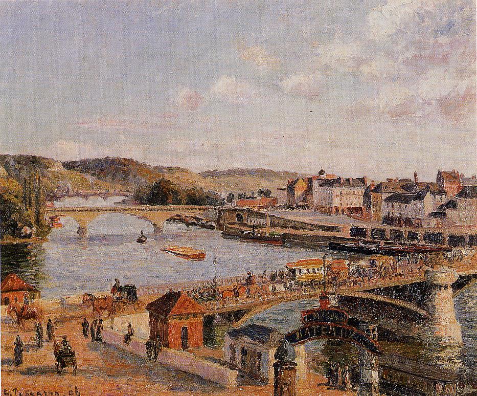 Afternoon, Sun, Rouen, vintage artwork by Camille Pissarro, 12x8" (A4) Poster