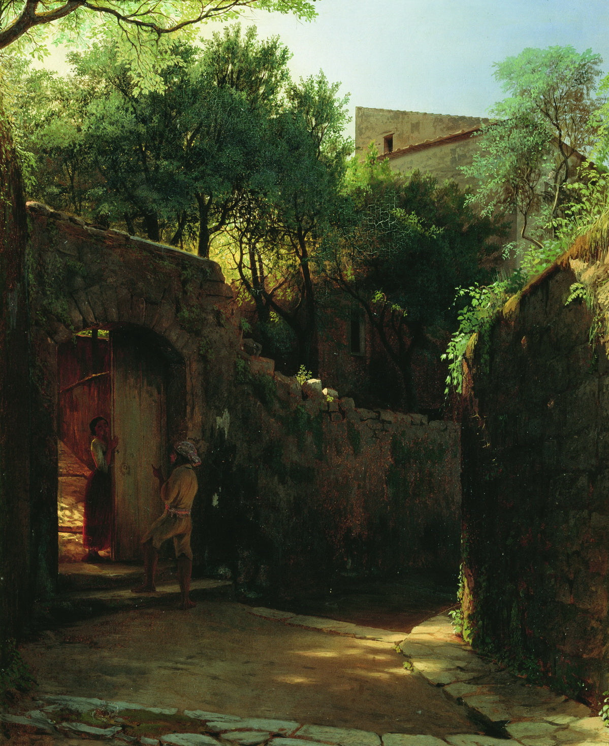 At Noon, Italy, vintage artwork by Lev Lagorio, 12x8" (A4) Poster