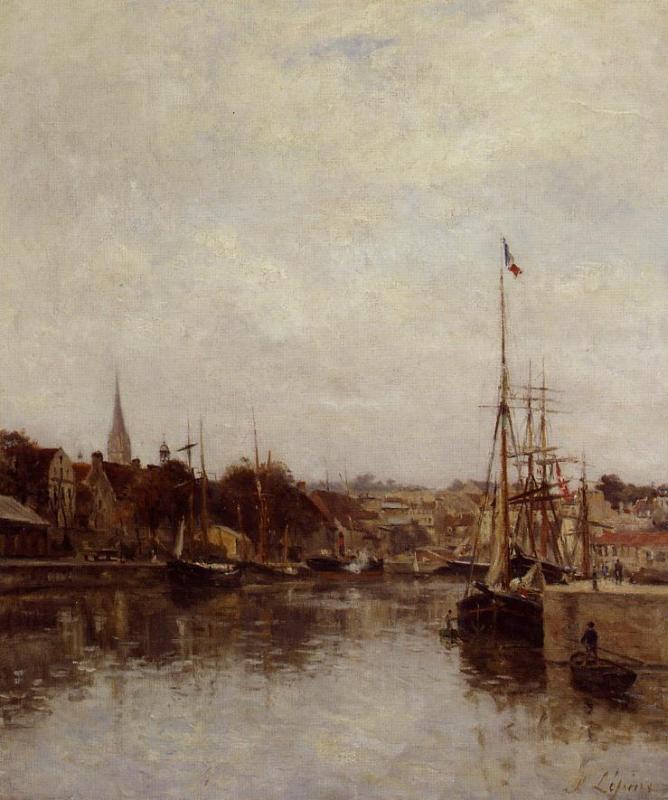 Caen, The Dock of Saint-Pierre, vintage artwork by Stanislas Lepine, 12x8" (A4) Poster