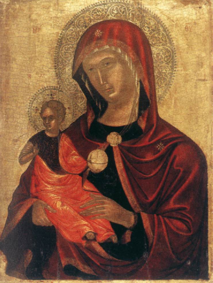 Madre della Consolazione, vintage artwork by Nikolaos Tsafouris, 12x8" (A4) Poster