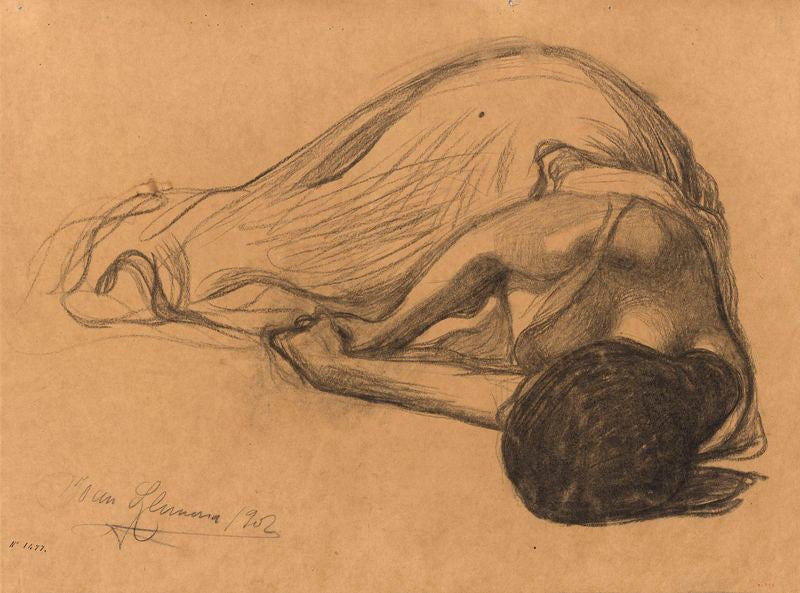 Girl Lying by Joan Llimona i Bruguera,A3(16x12")Poster