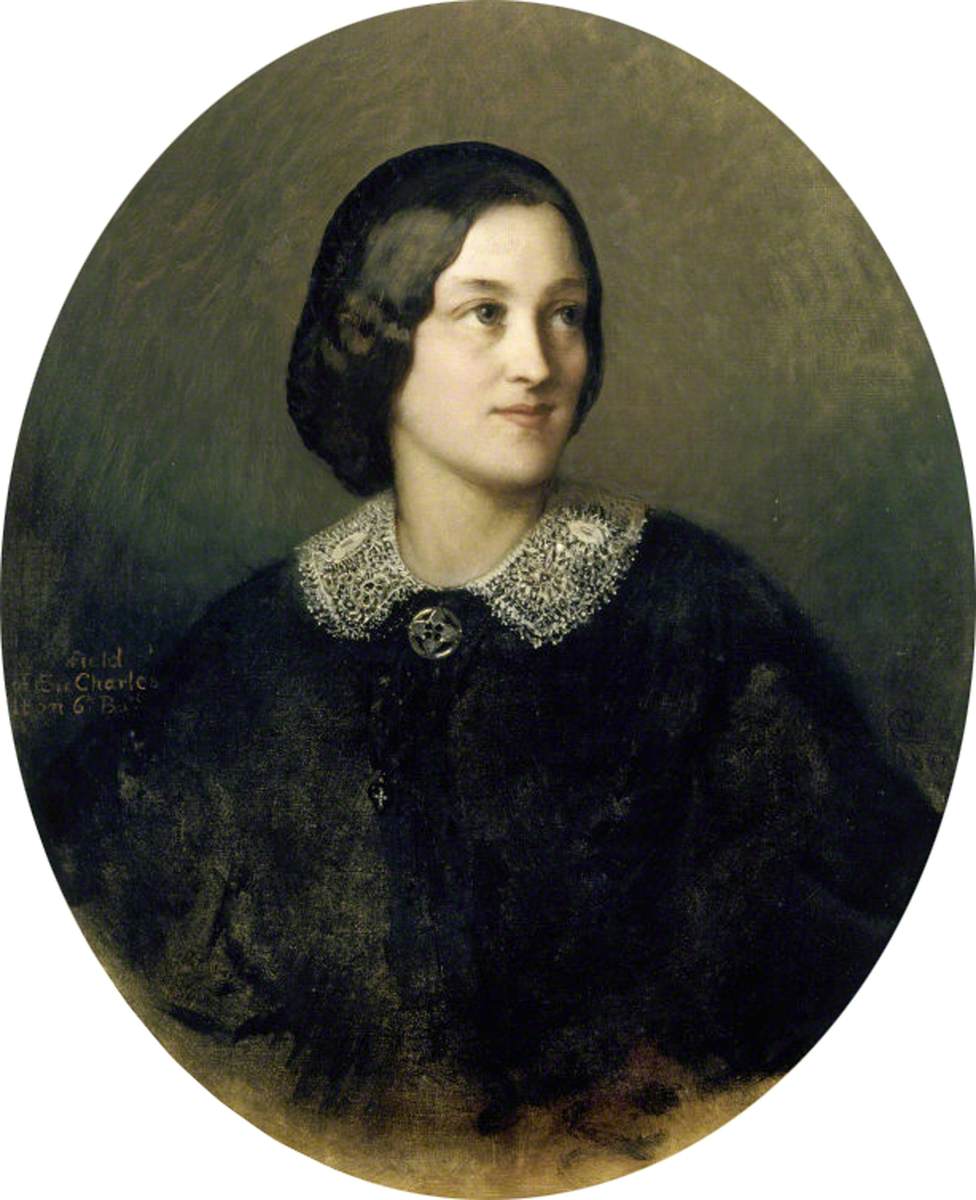 Jane Octavia Elton (1821–1896), Mrs William Brookfield, vintage artwork by Charles Albert Ludovici, A3 (16x12") Poster Print