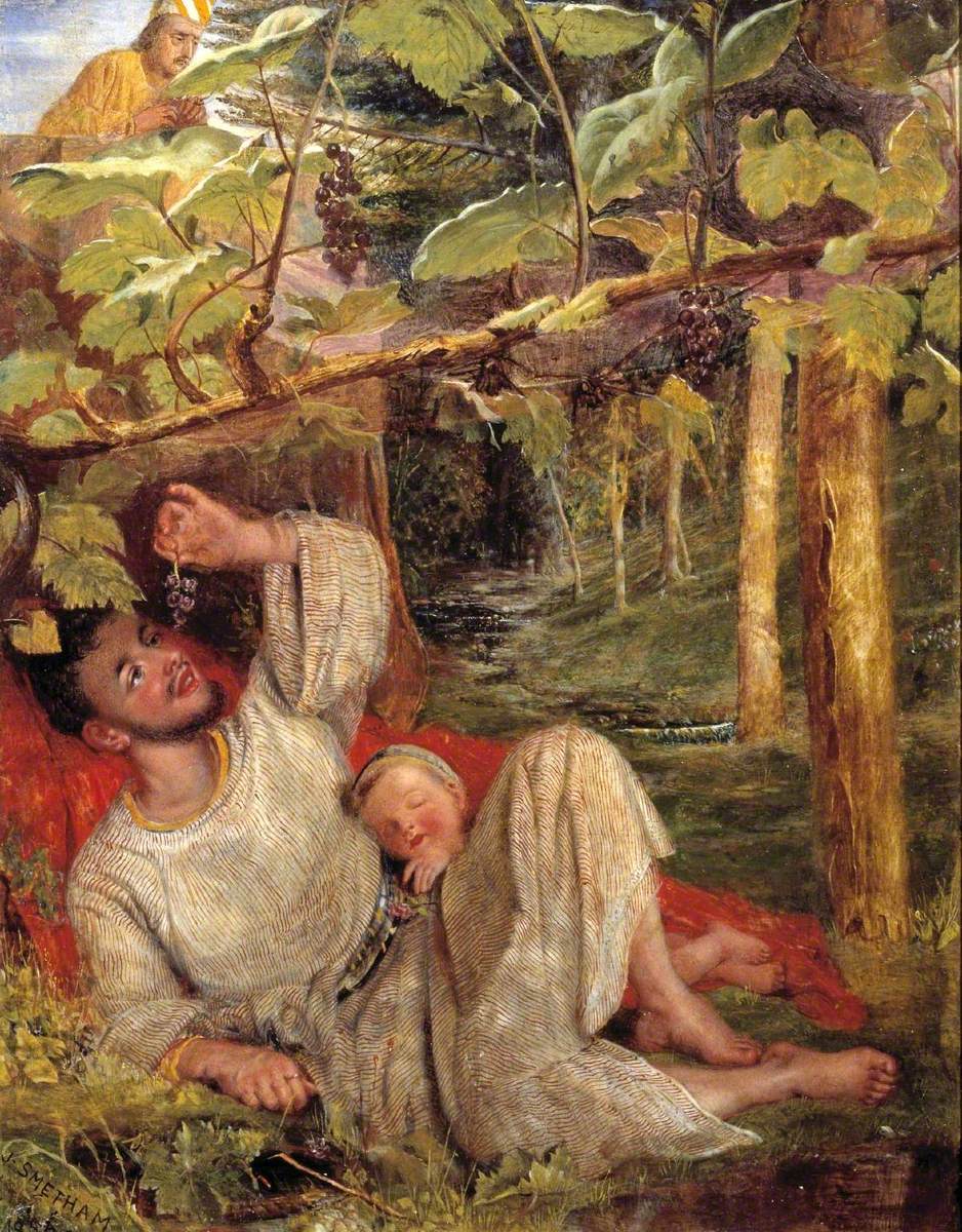 Naboth in his Vineyard, vintage artwork by James Smetham, A3 (16x12") Poster Print