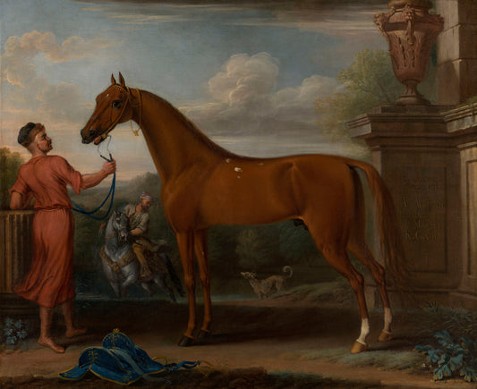 The Hampton Court Chestnut Arabian, vintage artwork by John Wootton, 12x8" (A4) Poster