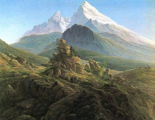 The Watzmann, vintage artwork by Caspar David Friedrich, 12x8" (A4) Poster