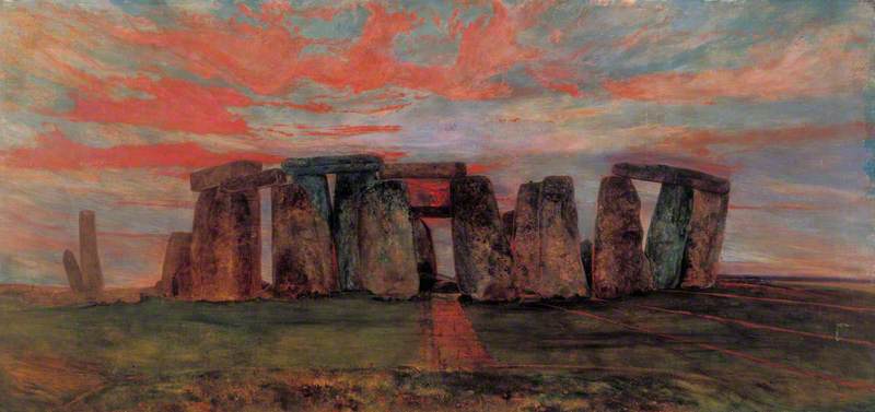 Stonehenge from the East, vintage artwork by John William Inchbold, 12x8" (A4) Poster