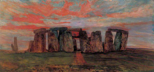 Stonehenge from the East, vintage artwork by John William Inchbold, 12x8" (A4) Poster