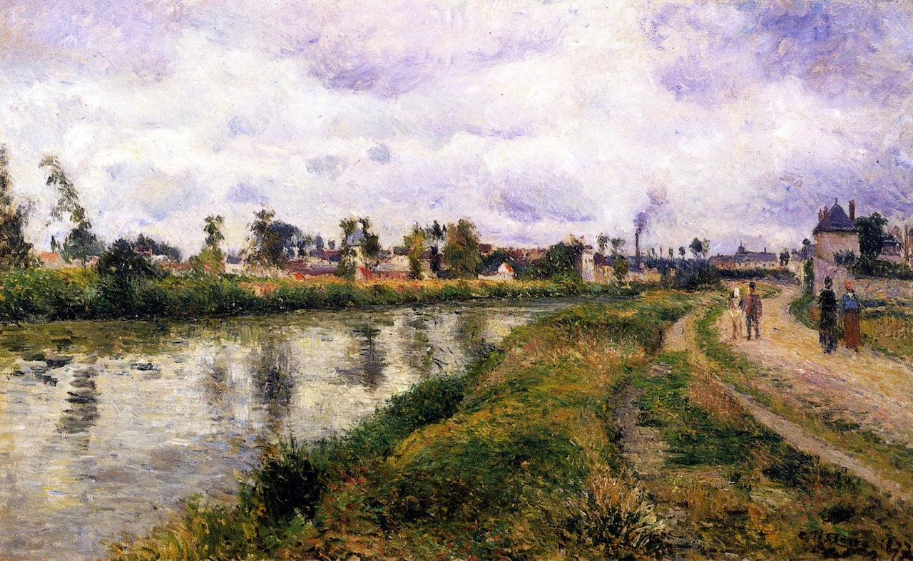 The Banks of the Oise, vintage artwork by Camille Pissarro, 12x8" (A4) Poster