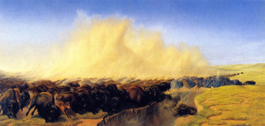 The Stampede, vintage artwork by William Jacob Hays, 12x8" (A4) Poster