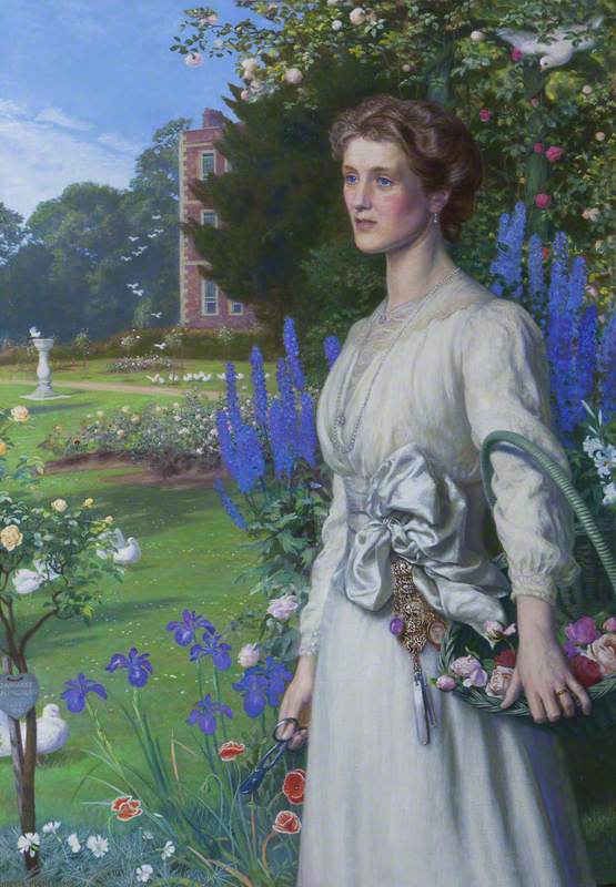Margaret Lushington, Mrs Stephen Langton Massingberd, vintage artwork by Arthur Hughes, 12x8" (A4) Poster