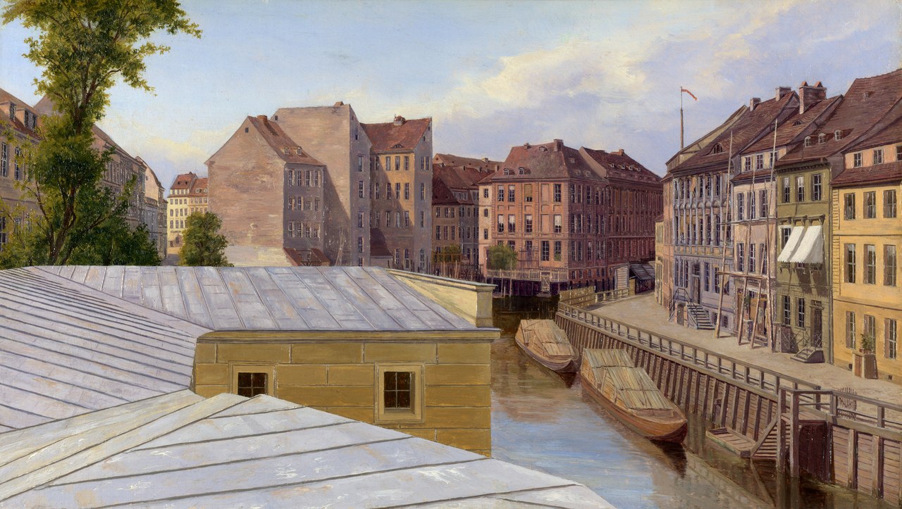 The Friedrichsgracht, Berlin, vintage artwork by Eduard Gaertner, A3 (16x12") Poster Print