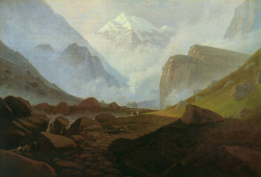 High Mountain Valley, vintage artwork by Carl Gustav Carus, A3 (16x12") Poster Print