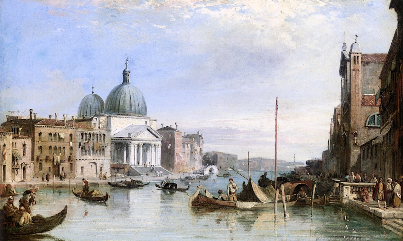 San Simeon Piccolo on the Grand Canal, vintage artwork by Edward Pritchett, A3 (16x12") Poster Print