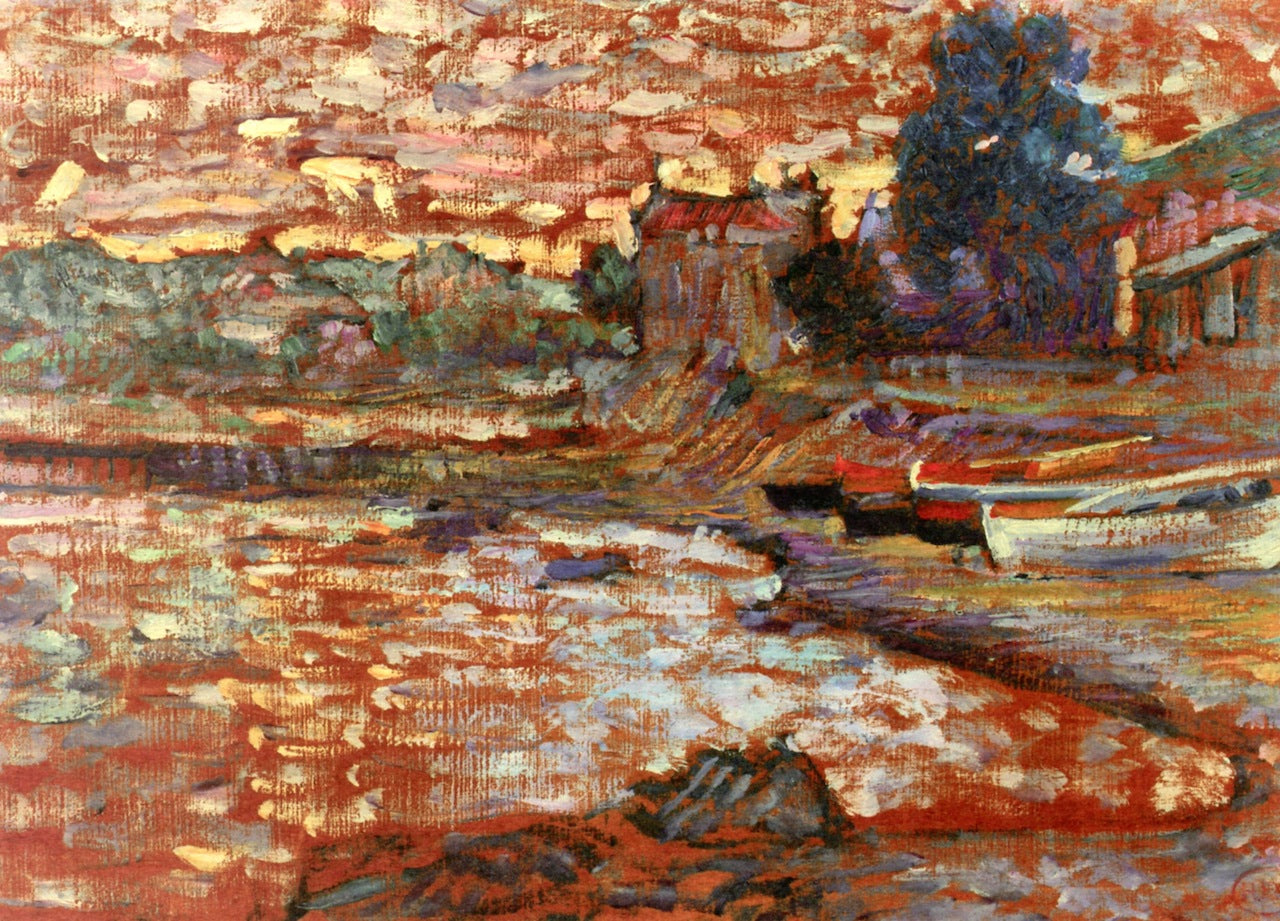 Boats Beached at Lavandou by Henri-Edmond Cross,A3(16x12")Poster