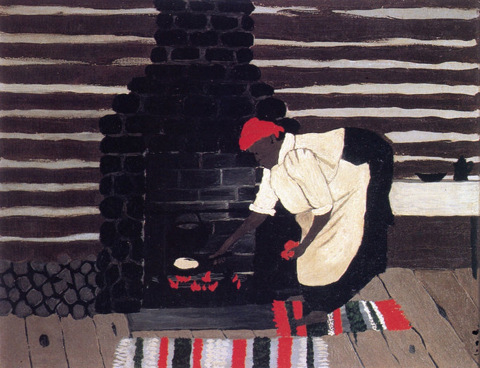 The Hoe Cake, vintage artwork by Horace Pippin, 12x8
